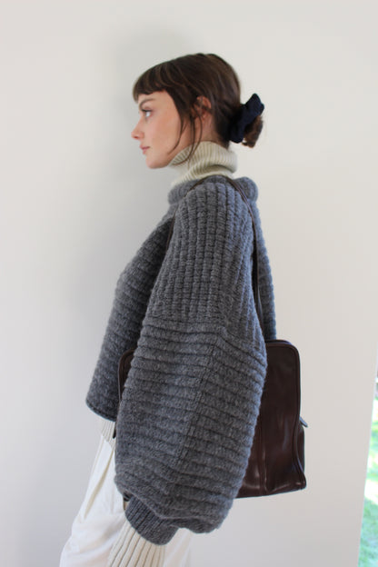Romy Knitted Alpaca Balloon Sleeve Sweater