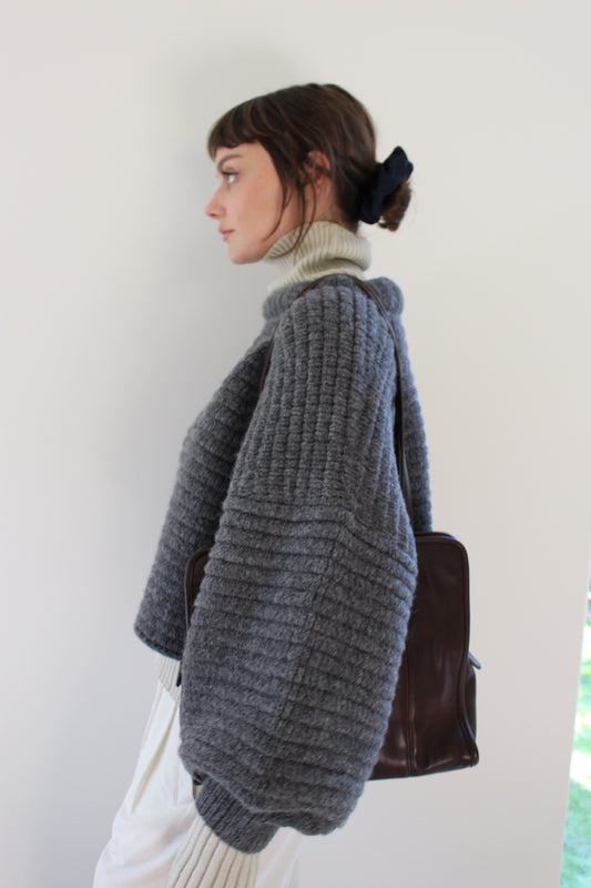 Romy Knitted Alpaca Balloon Sleeve Sweater