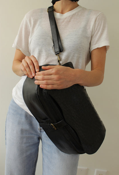 Rare Vintage Titti Dell'Acqua Genuine Ostrich Messenger Bag