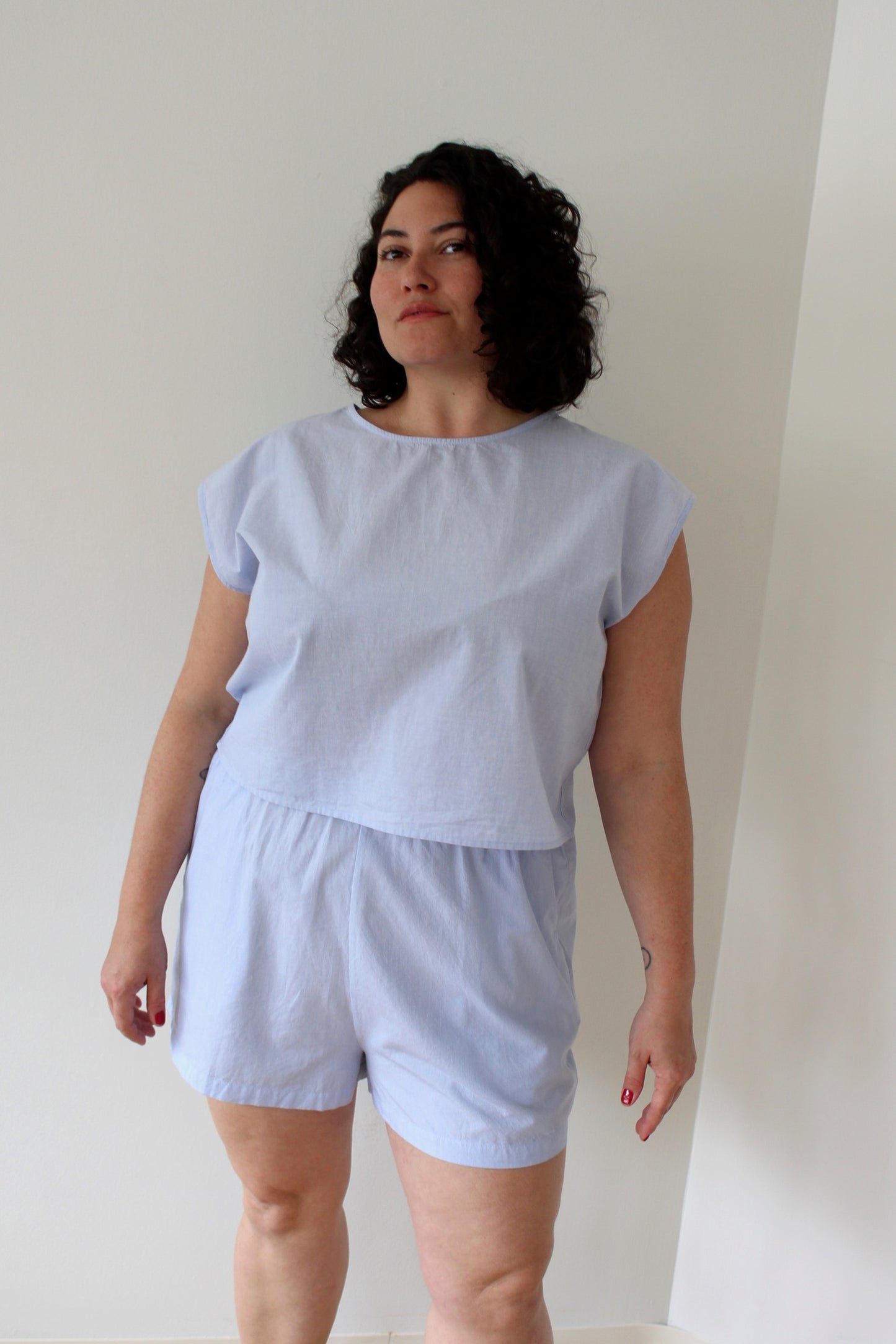 Dimitri Pinstripe Cotton Short