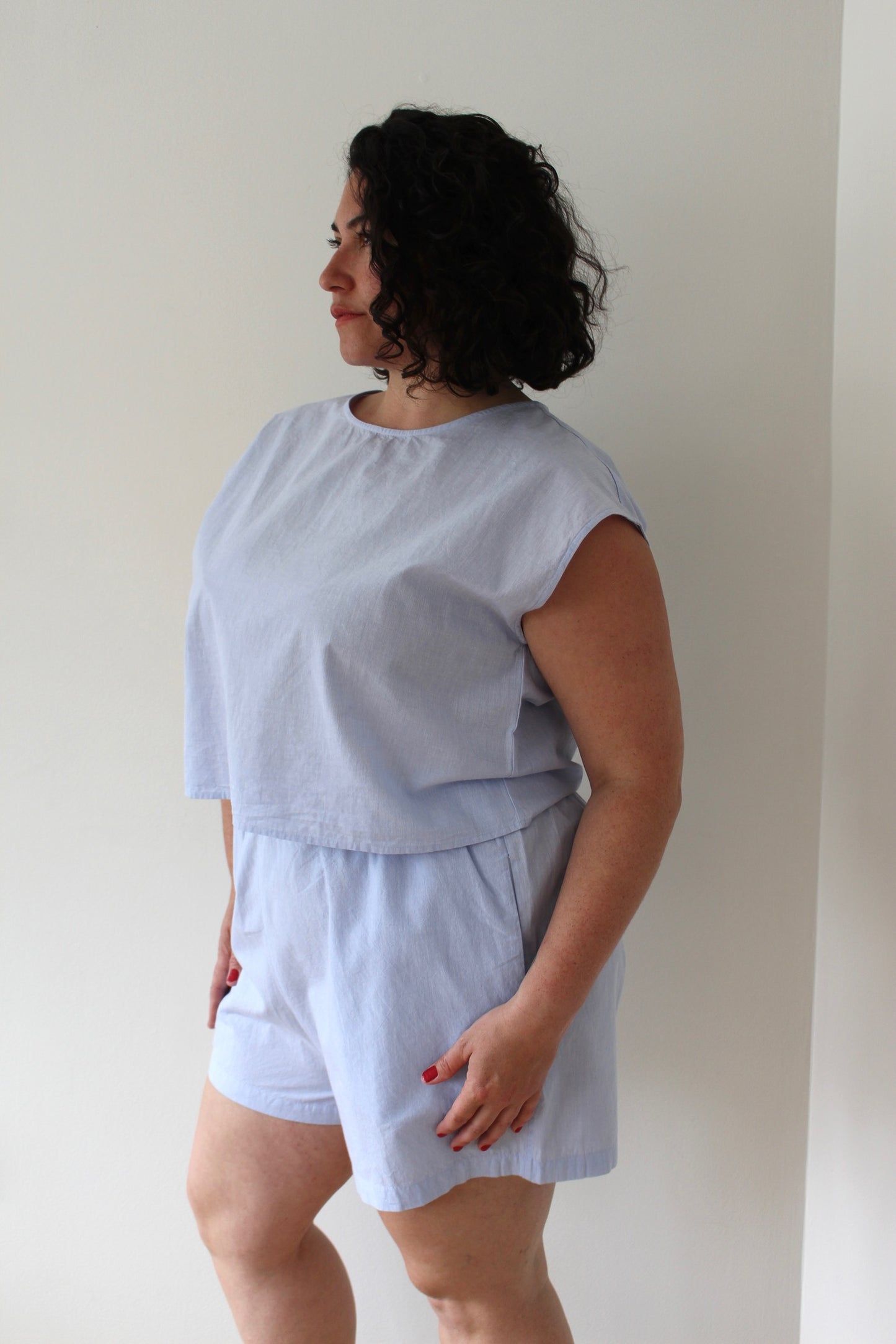 Zay Pinstripe Cotton Top