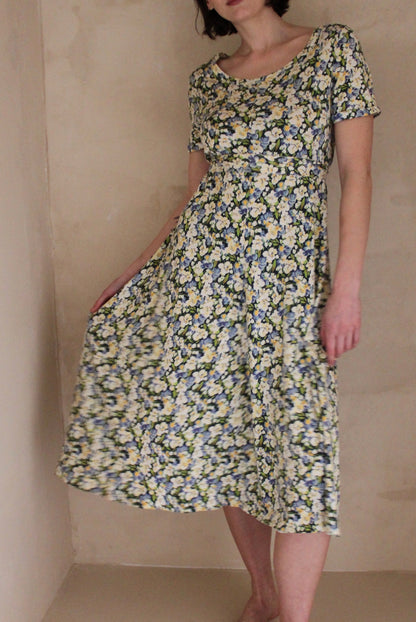 Vintage 70s Diane Von Fürstenberg Pansy Printed Dress