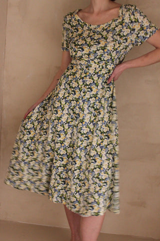 Vintage 70s Diane Von Fürstenberg Pansy Printed Dress