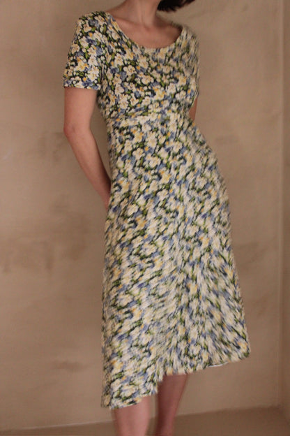 Vintage 70s Diane Von Fürstenberg Pansy Printed Dress