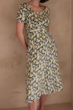 Vintage 70s Diane Von Fürstenberg Pansy Printed Dress