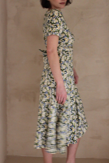 Vintage 70s Diane Von Fürstenberg Pansy Printed Dress