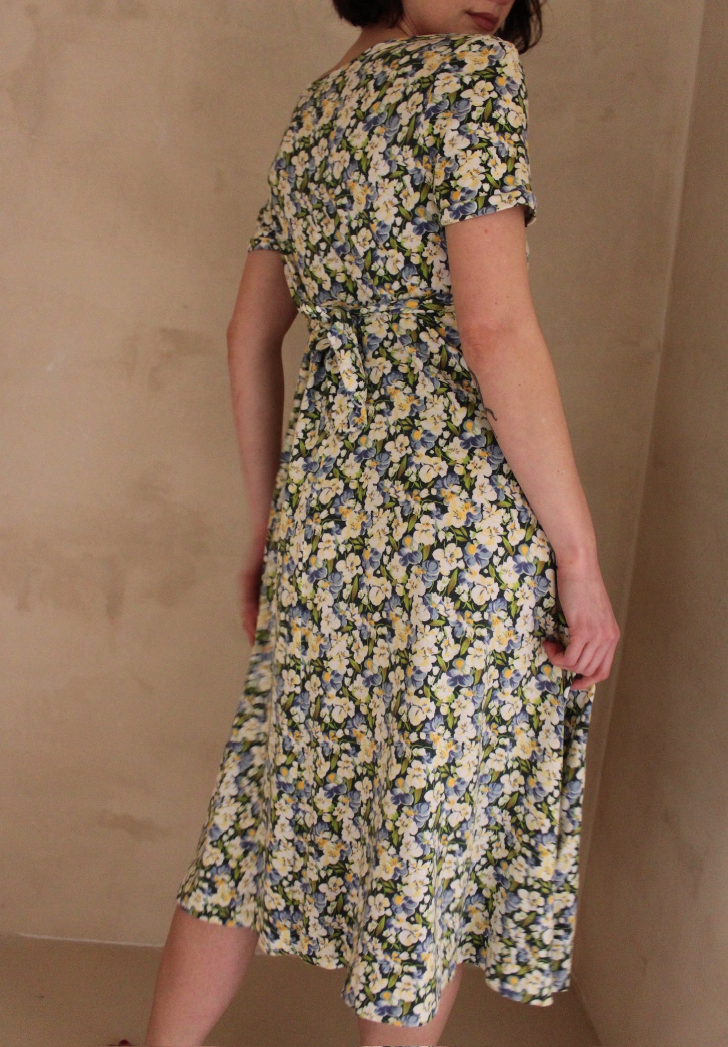 Vintage 70s Diane Von Fürstenberg Pansy Printed Dress