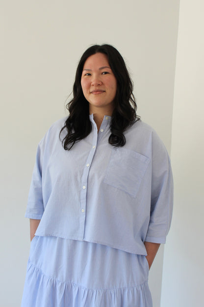 Adrian Pinstripe Cotton Top