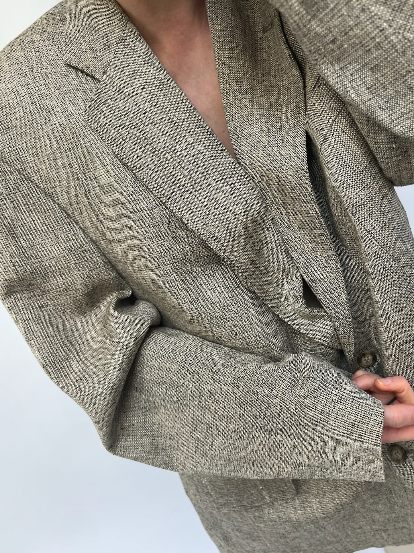 Amazing Vintage Speckled Woven Silk Blazer