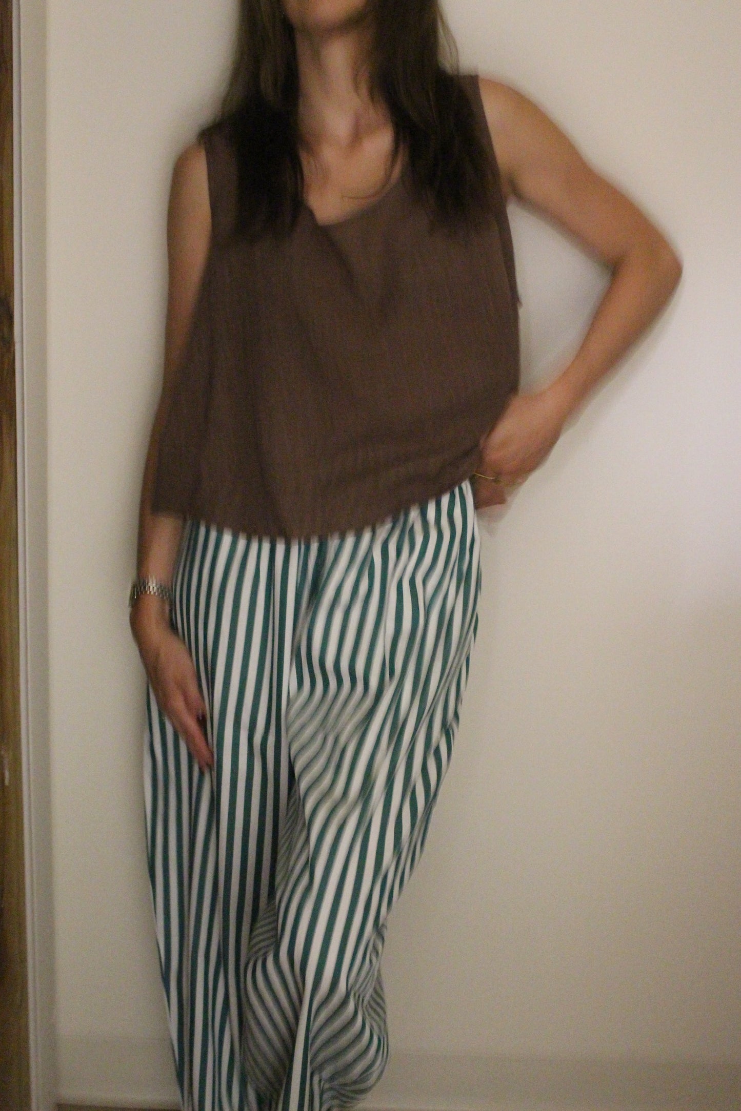 Camden Striped Poplin Curve Pant