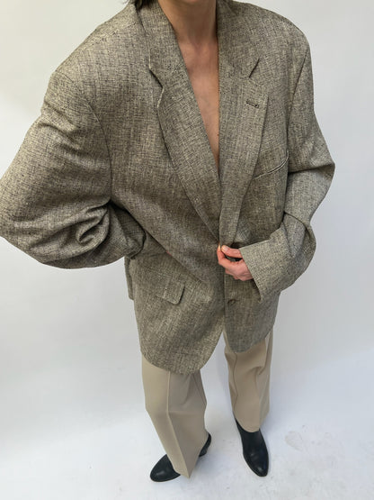 Amazing Vintage Speckled Woven Silk Blazer