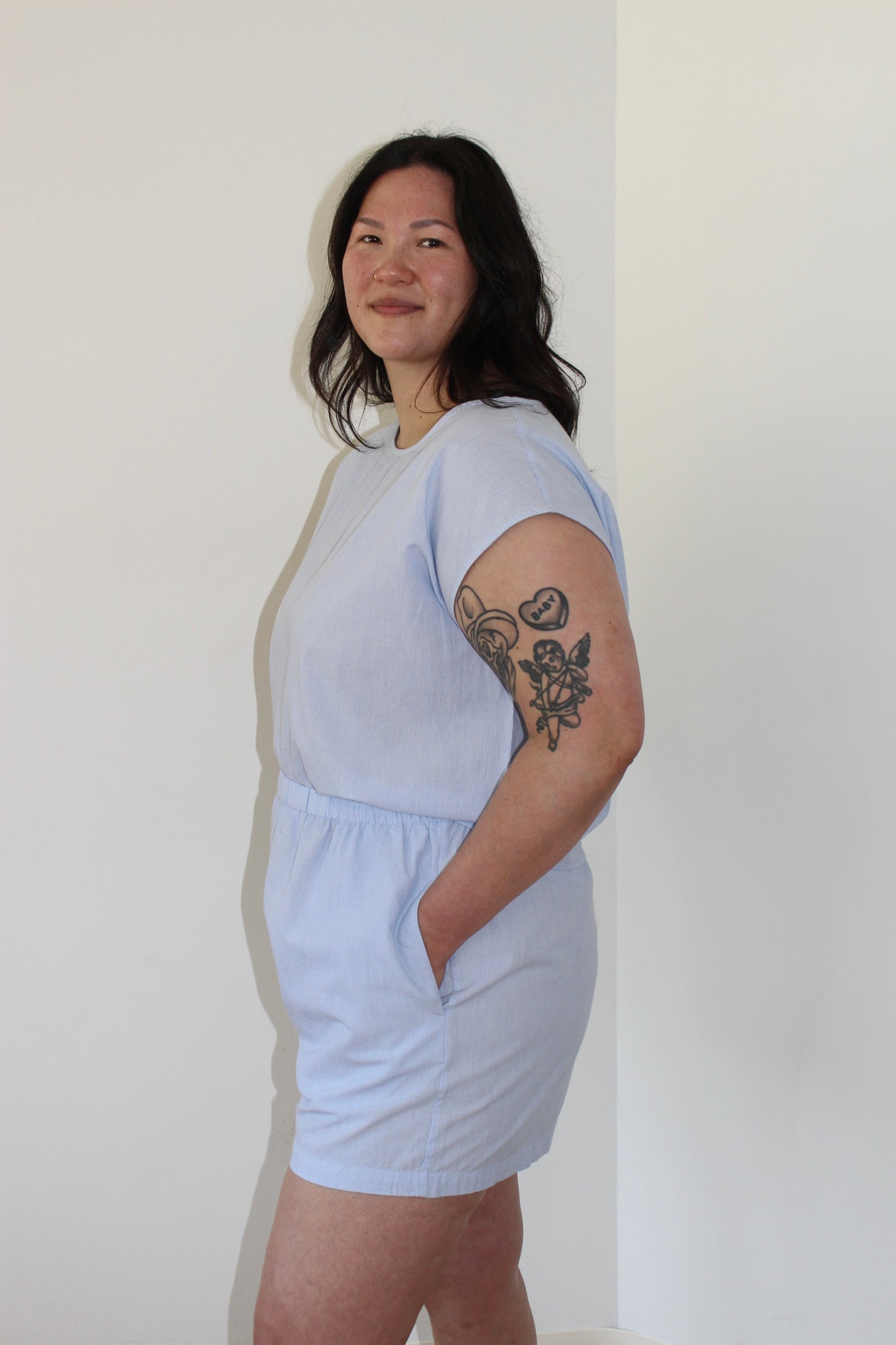 Zay Pinstripe Cotton Top