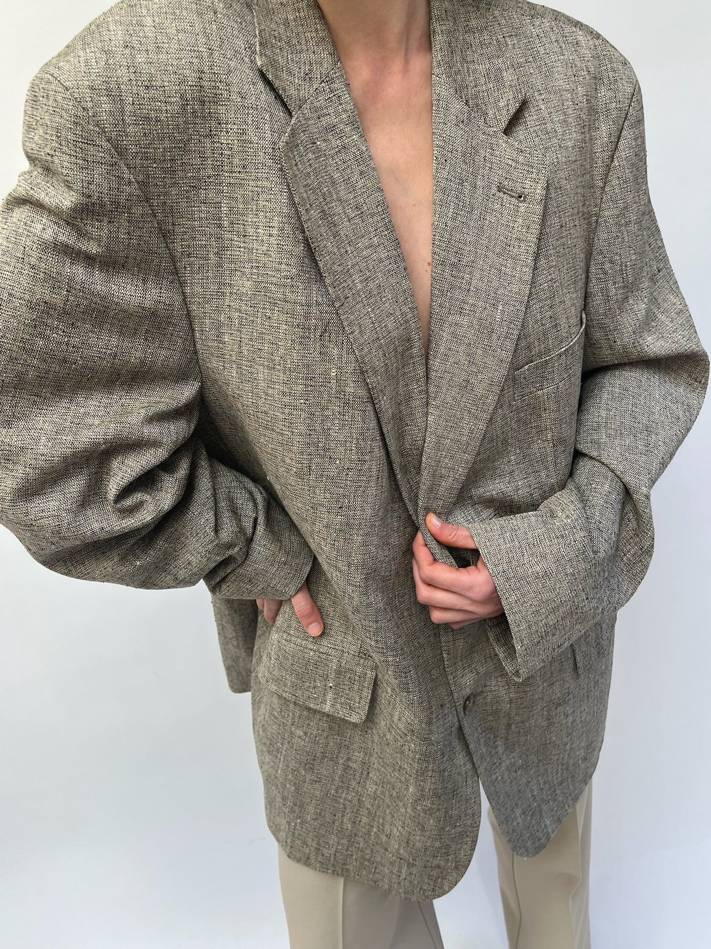 Amazing Vintage Speckled Woven Silk Blazer