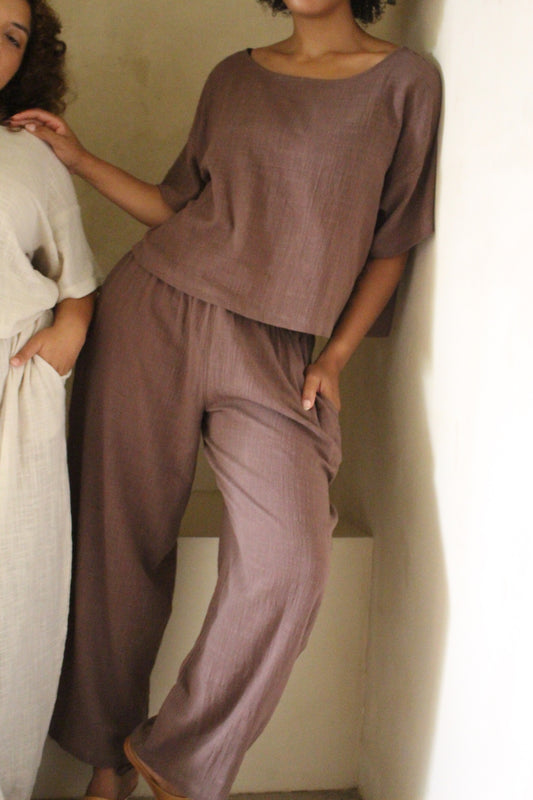 Camden Cotton Gauze Curve Pant