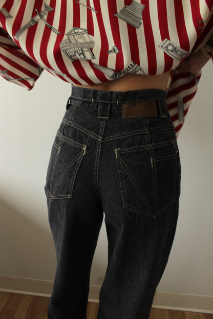 Vintage Laurél High Waisted Faded Black Denim