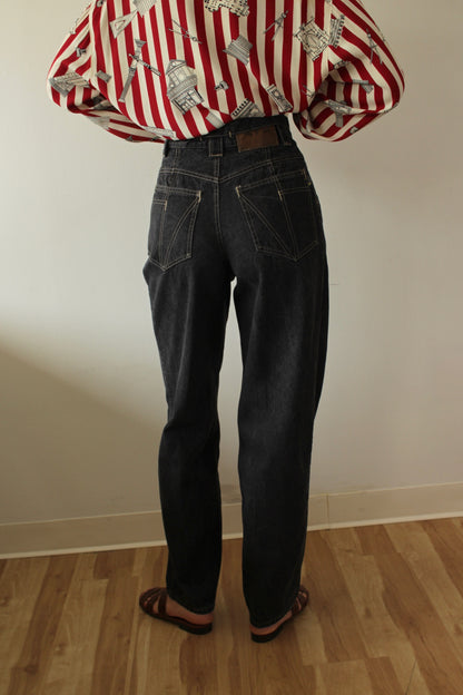 Vintage Laurél High Waisted Faded Black Denim