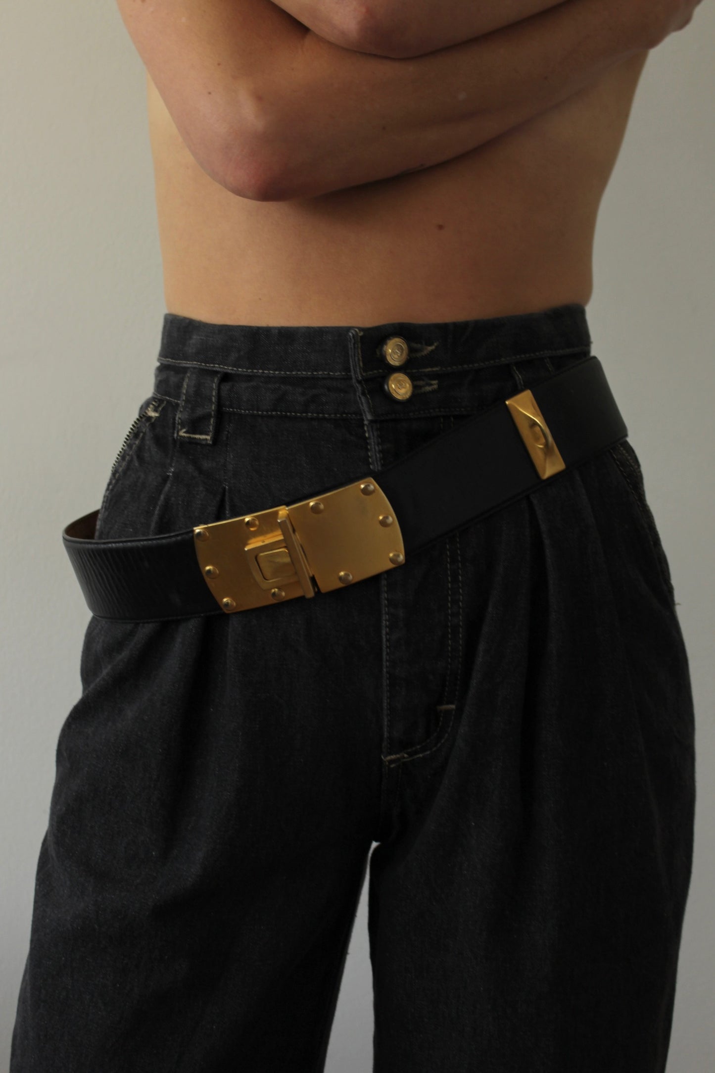 Statement Vintage Donna Karan Leather Belt