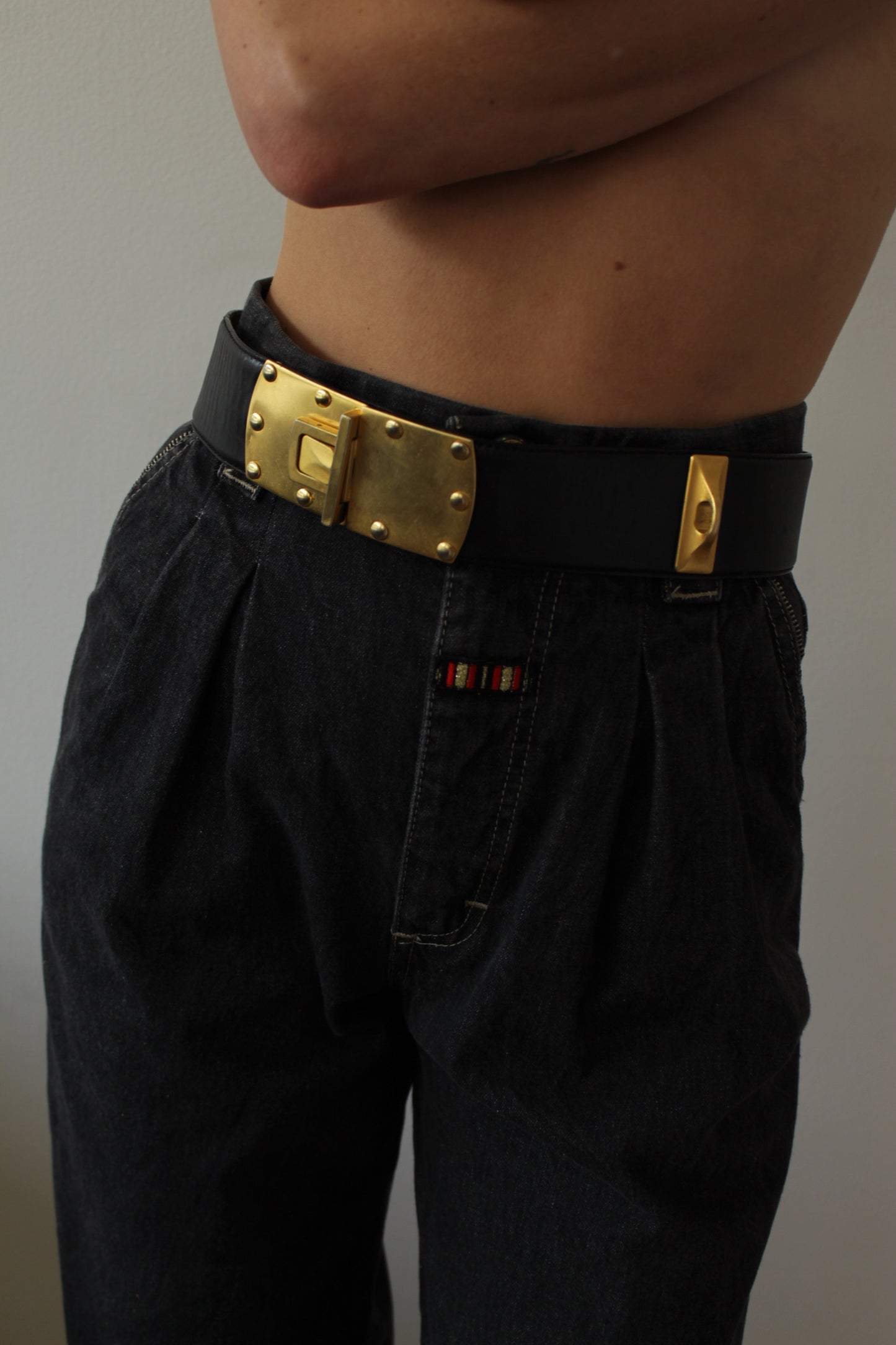 Statement Vintage Donna Karan Leather Belt