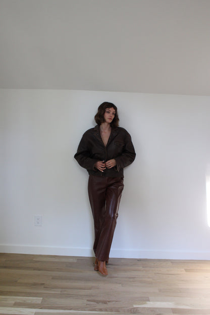 Luxurious Vintage Chocolate Leather Pants