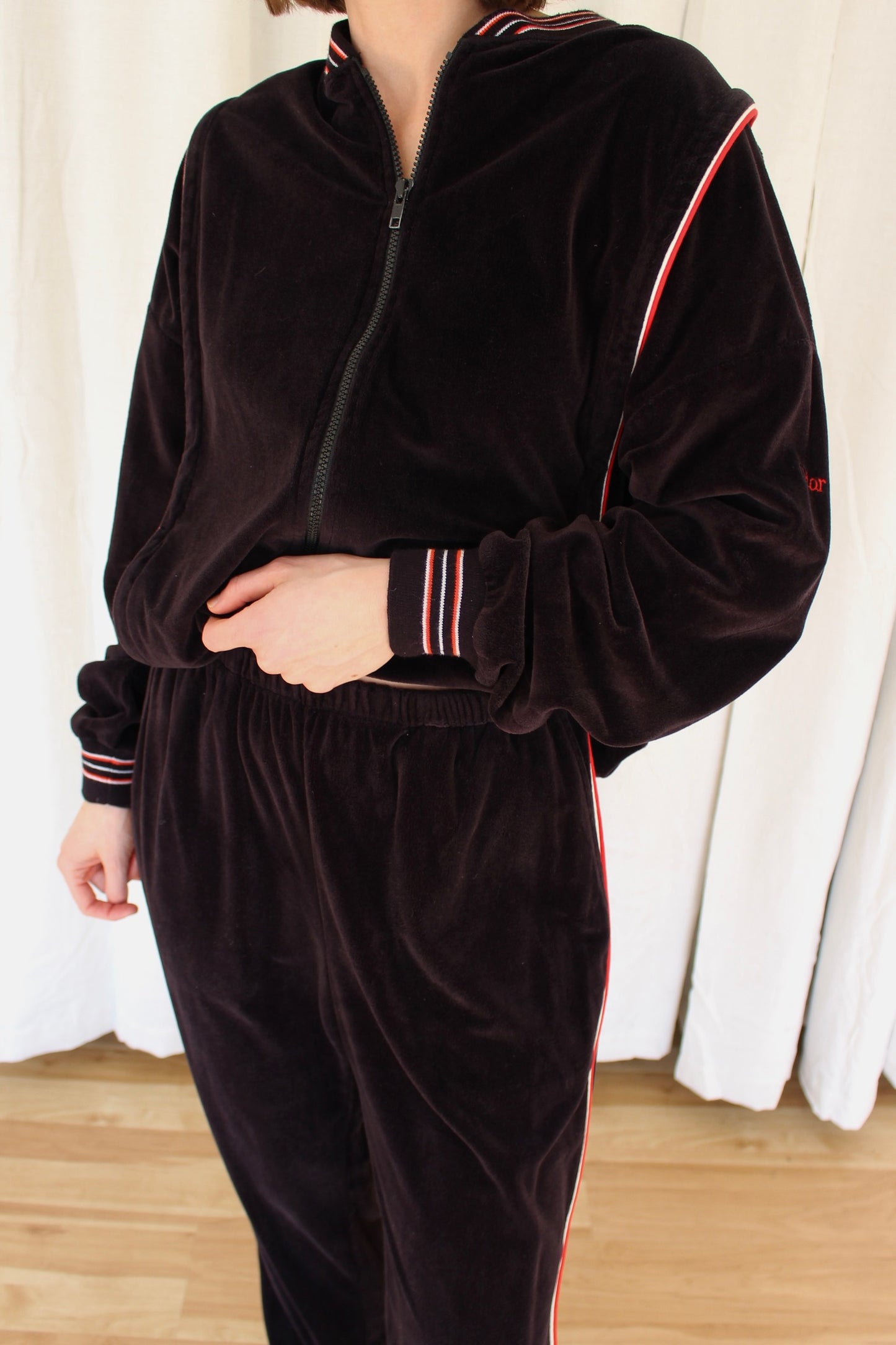 Vintage Christian Dior Jet Black Velour Sweat Set