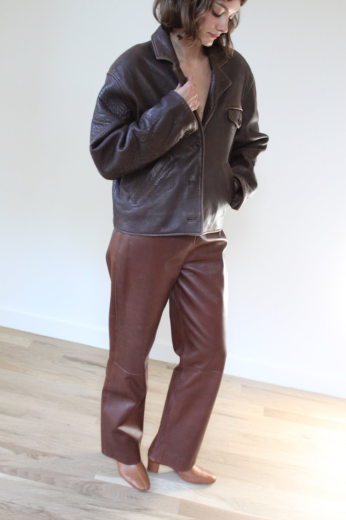 Luxurious Vintage Chocolate Leather Pants