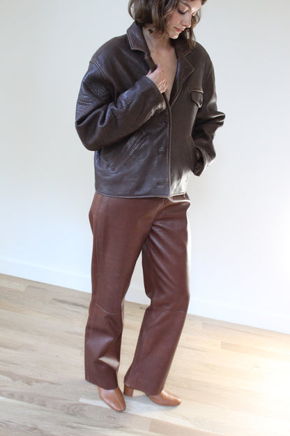 Luxurious Vintage Chocolate Leather Pants