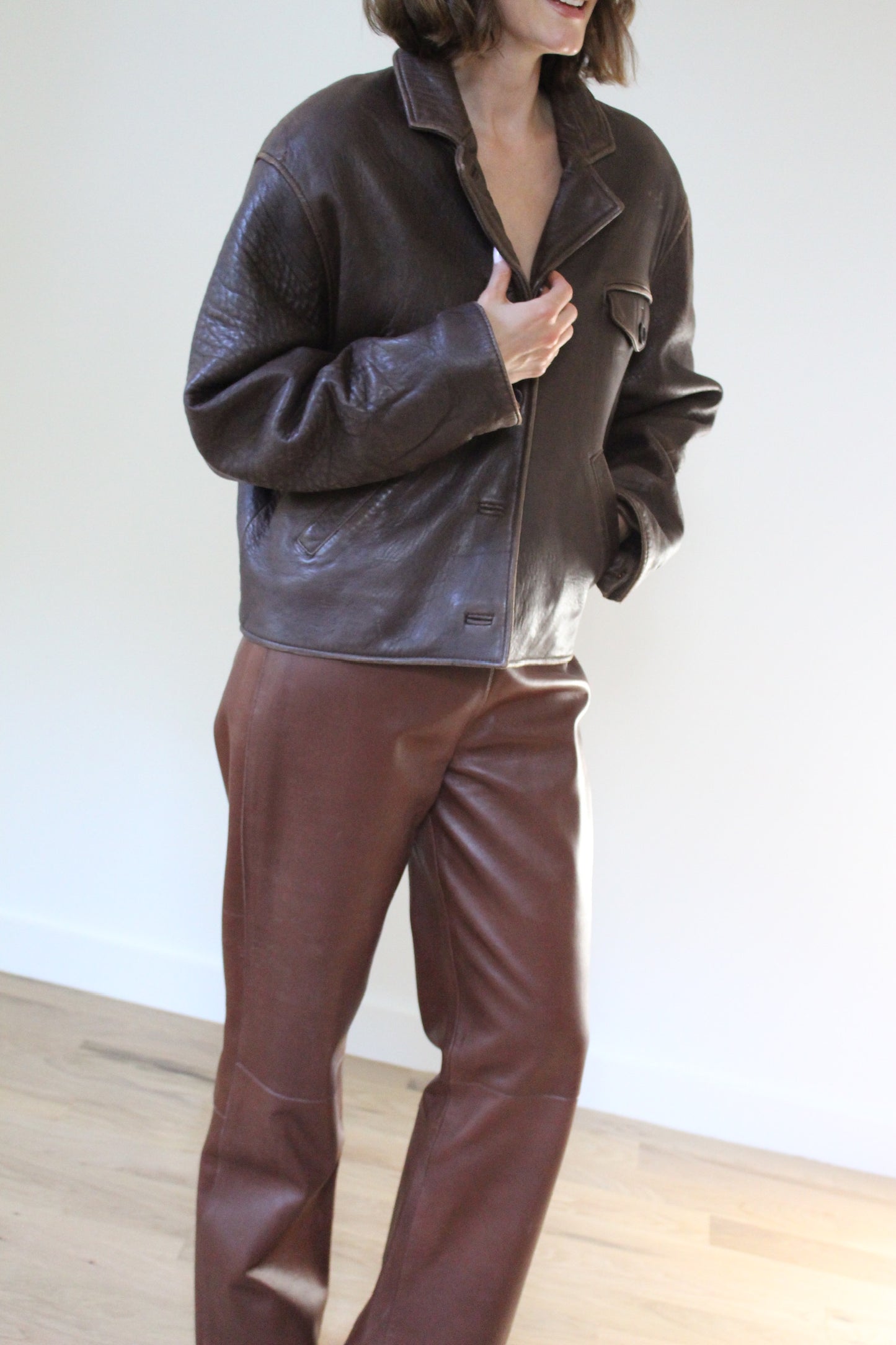 Luxurious Vintage Chocolate Leather Pants