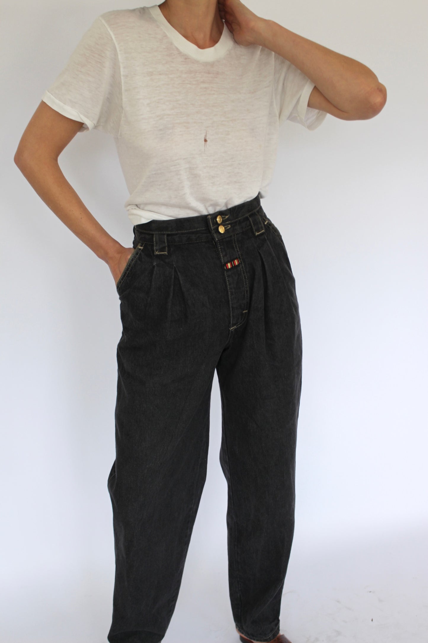 Vintage Laurél High Waisted Faded Black Denim