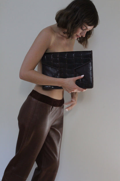 Luxurious Vintage Chocolate Leather Pants
