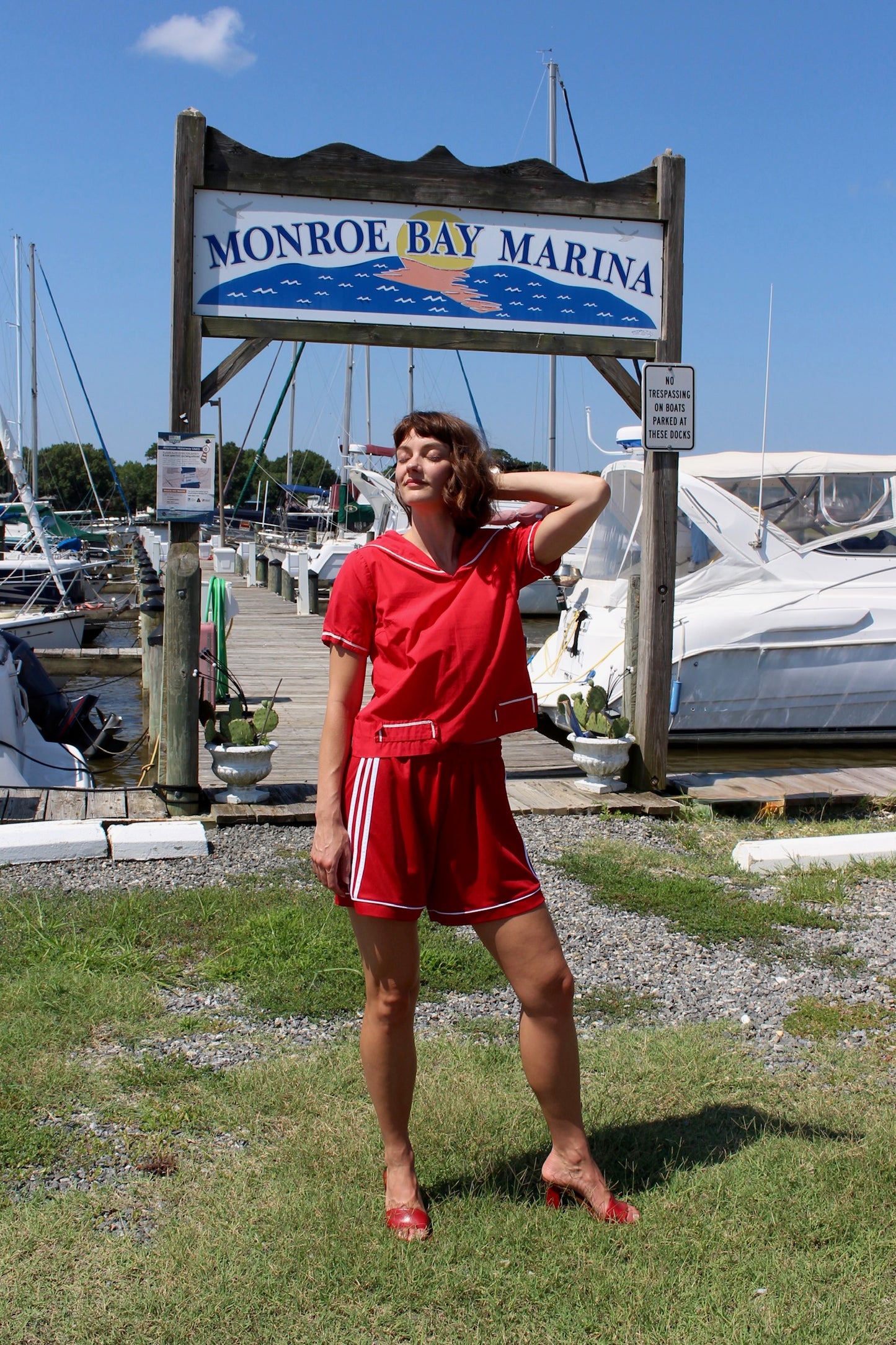 Vintage Red Sailor Blouse