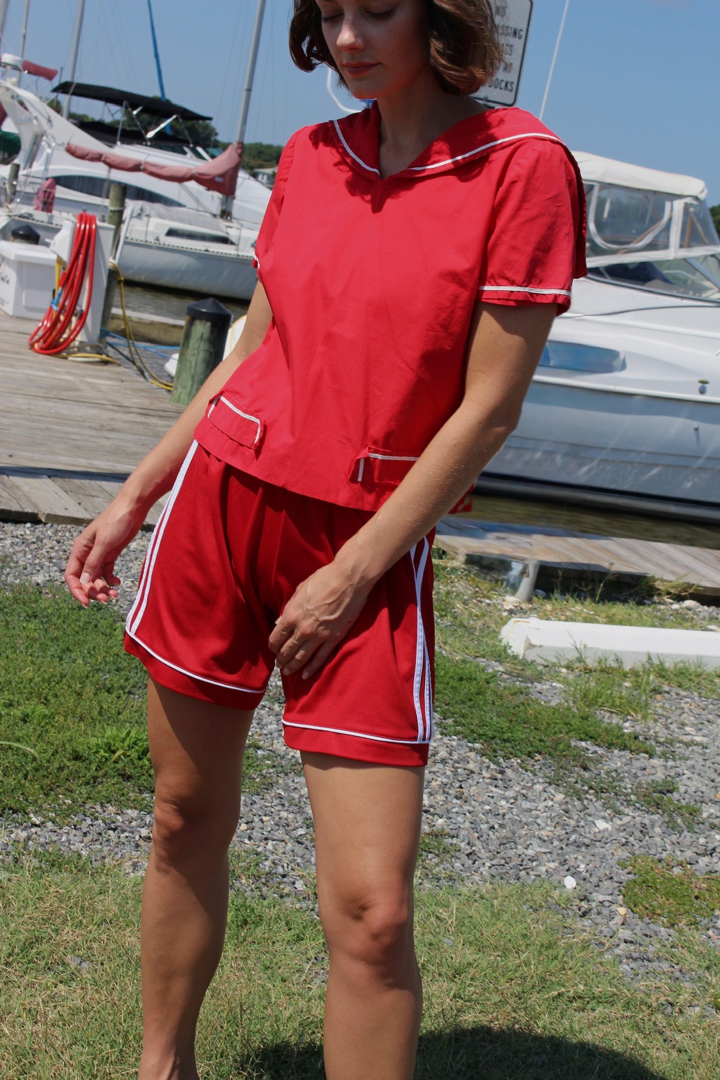 Vintage Red Sailor Blouse