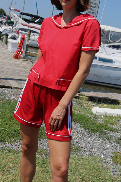 Vintage Red Sailor Blouse