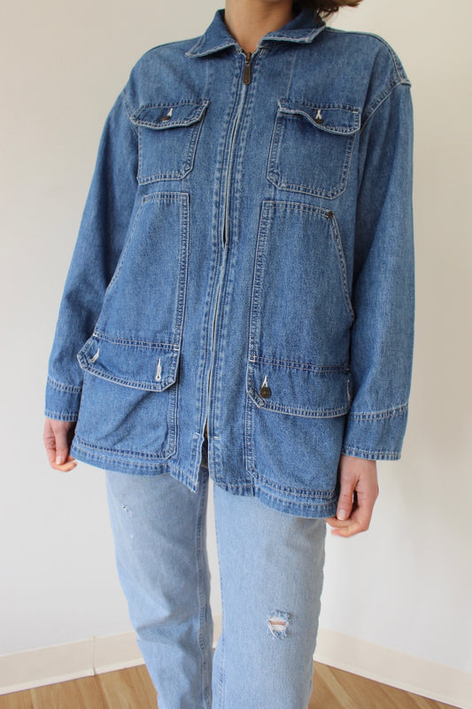 Vintage Denim 6-Pocket Chore Coat