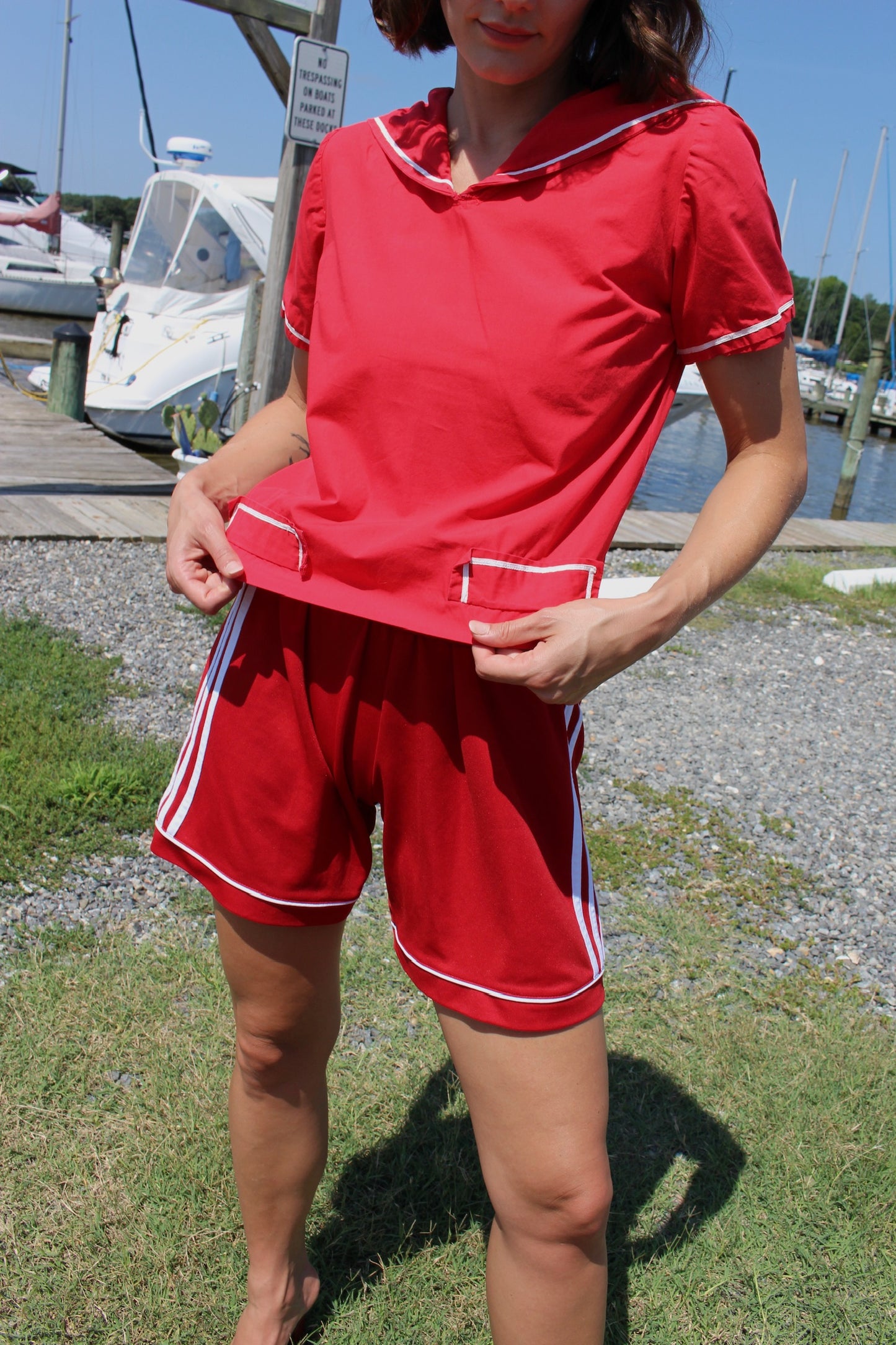 Vintage Red Sailor Blouse
