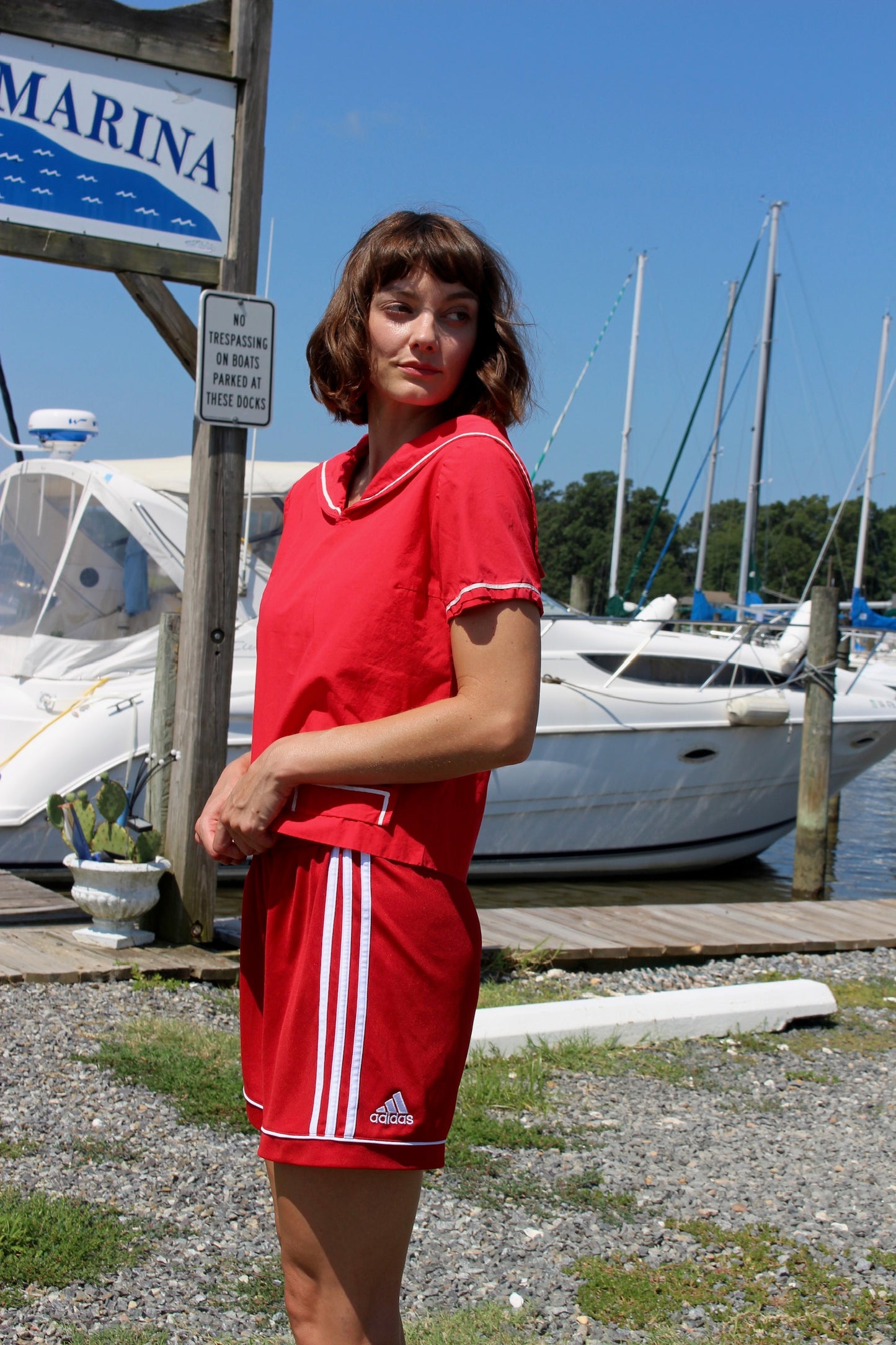 Vintage Red Sailor Blouse