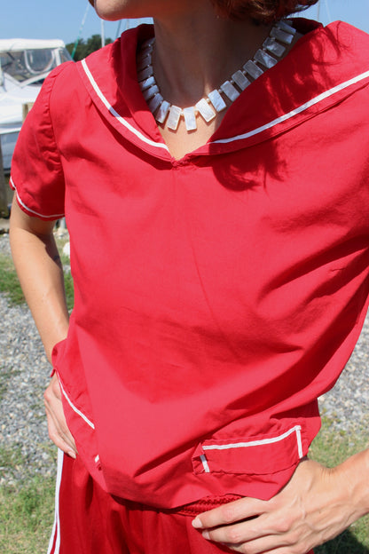 Vintage Red Sailor Blouse