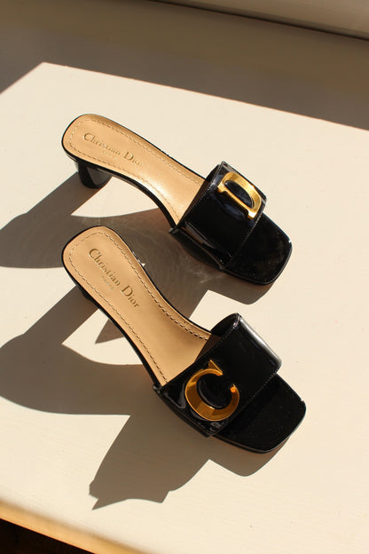 Stunning Christian Dior Patent Leather Mule