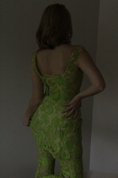 Absolutely Stunning Bonwit Teller Lime Floral Pant Set
