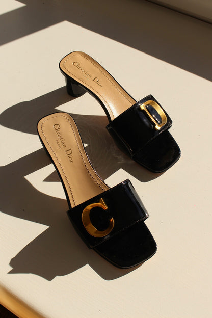 Stunning Christian Dior Patent Leather Mule