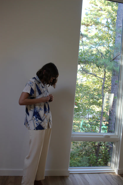 Vintage Ralph Lauren Nautical Silk Blouse