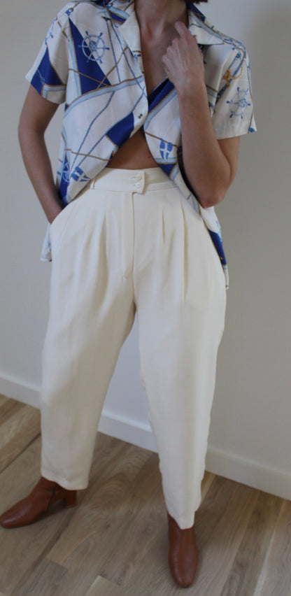 Vintage Ralph Lauren Nautical Silk Blouse