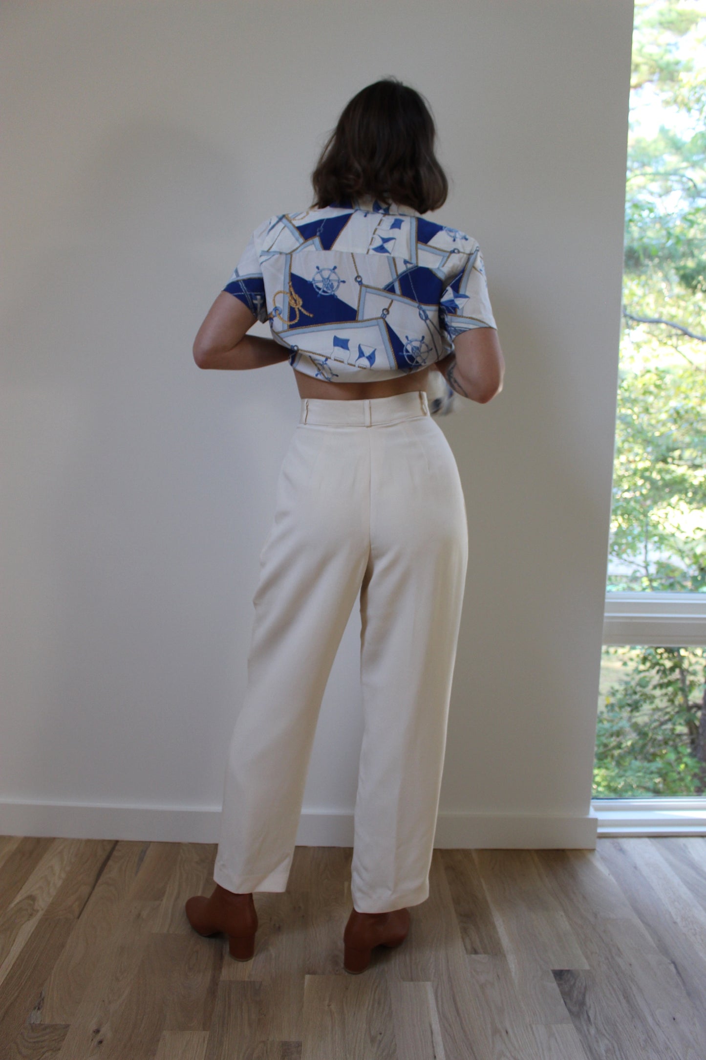 Vintage Ralph Lauren Nautical Silk Blouse