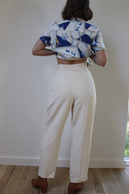 Vintage Ralph Lauren Nautical Silk Blouse