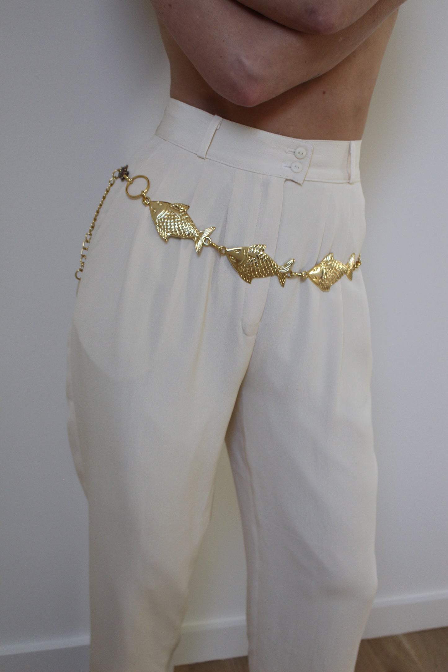Incredible Vintage Gold Fish Chain Belt