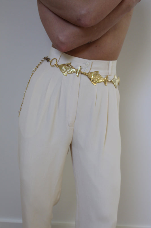Incredible Vintage Gold Fish Chain Belt