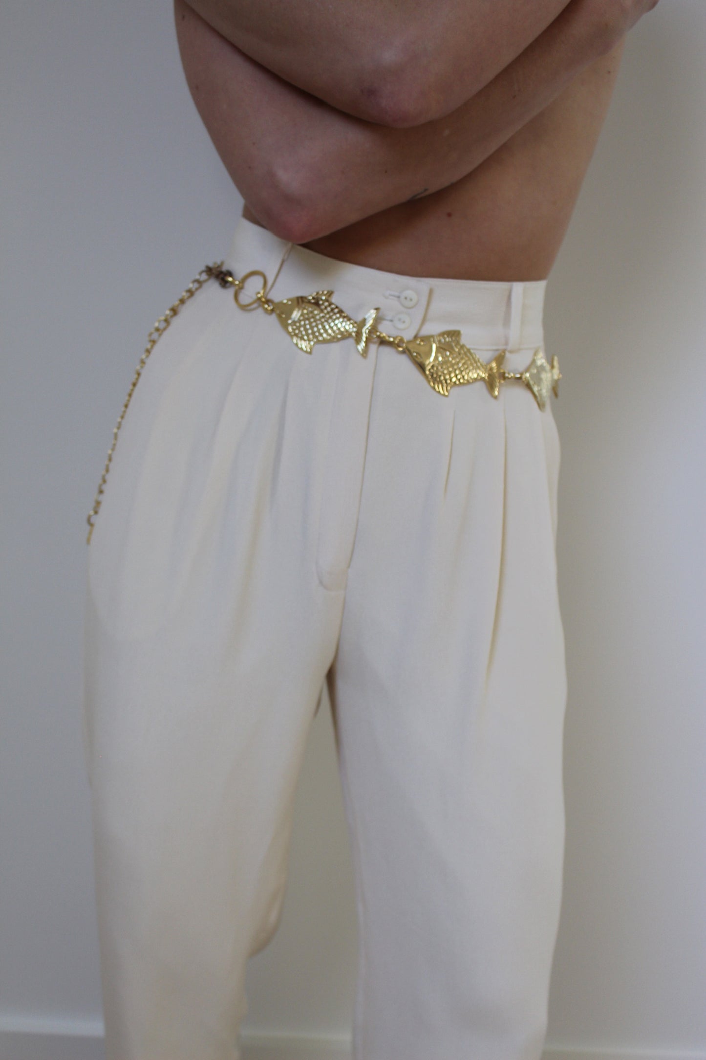 Incredible Vintage Gold Fish Chain Belt