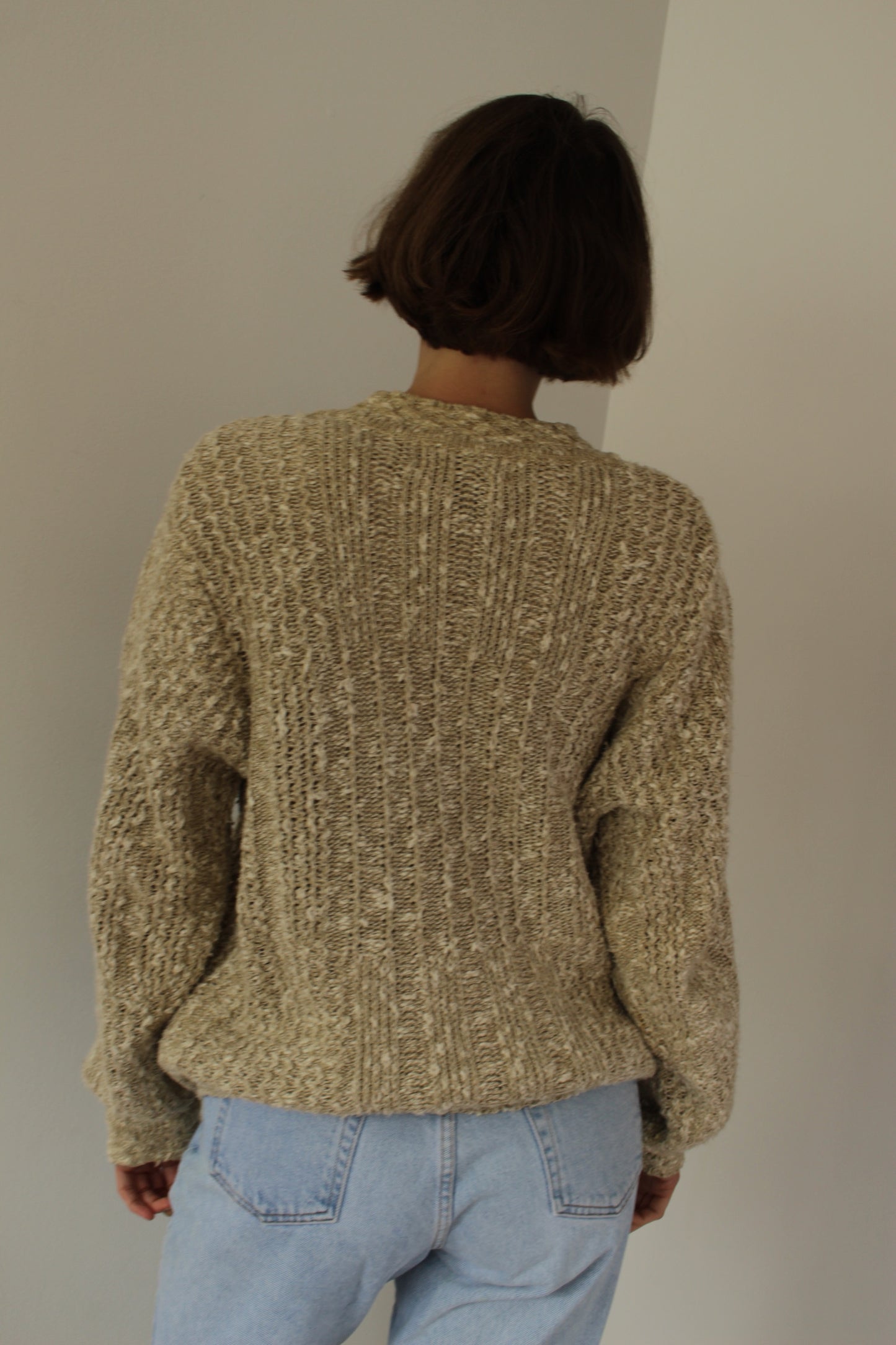 Vintage Sand Knitted Linen Cardigan