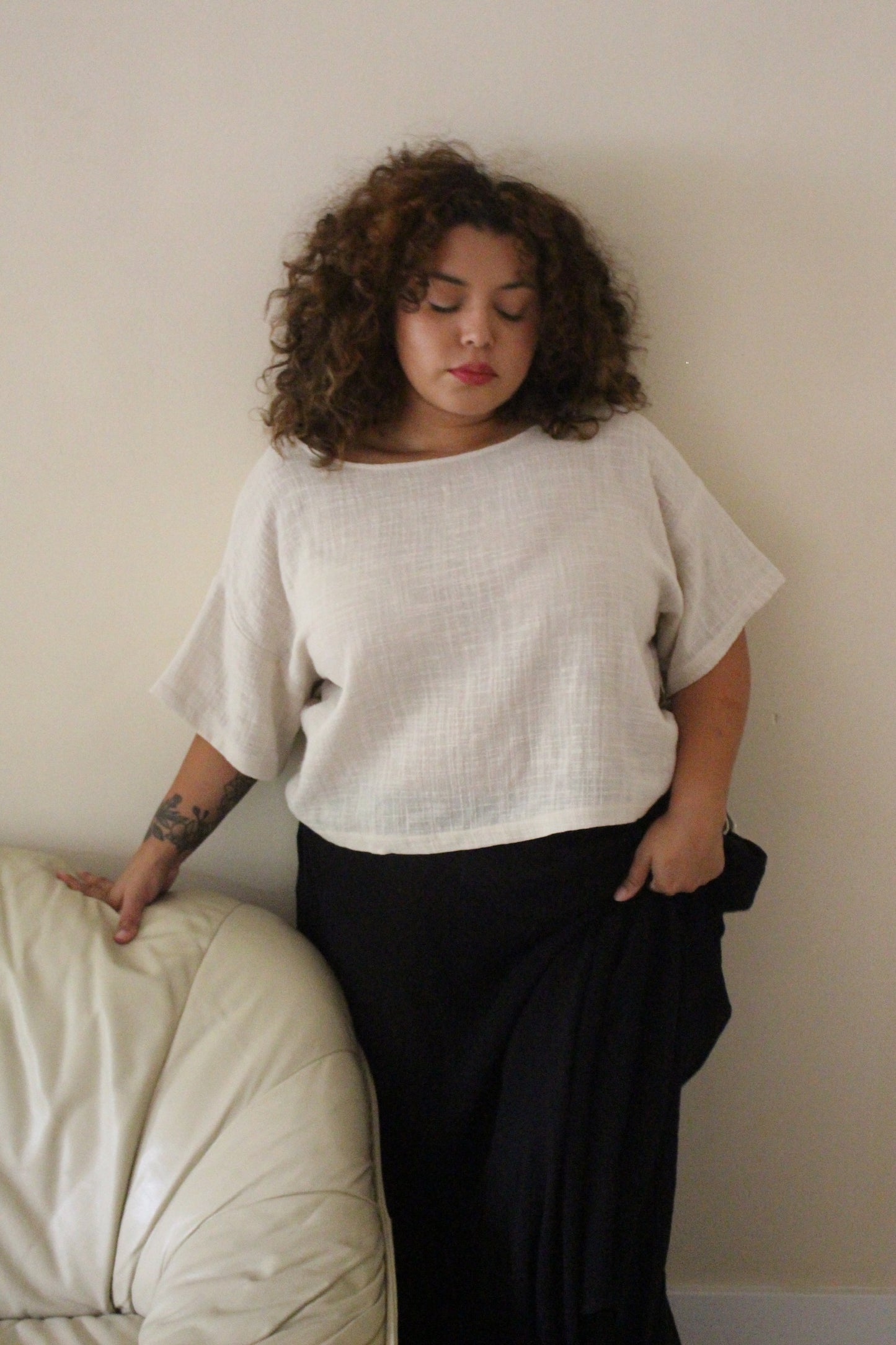 Lenny Cotton Gauze Cropped Tee