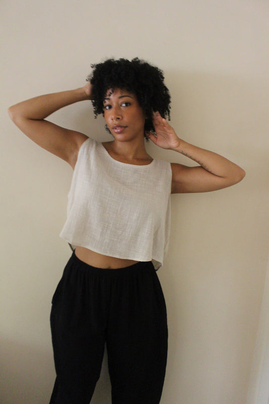 Marni Cotton Gauze Cropped Tank