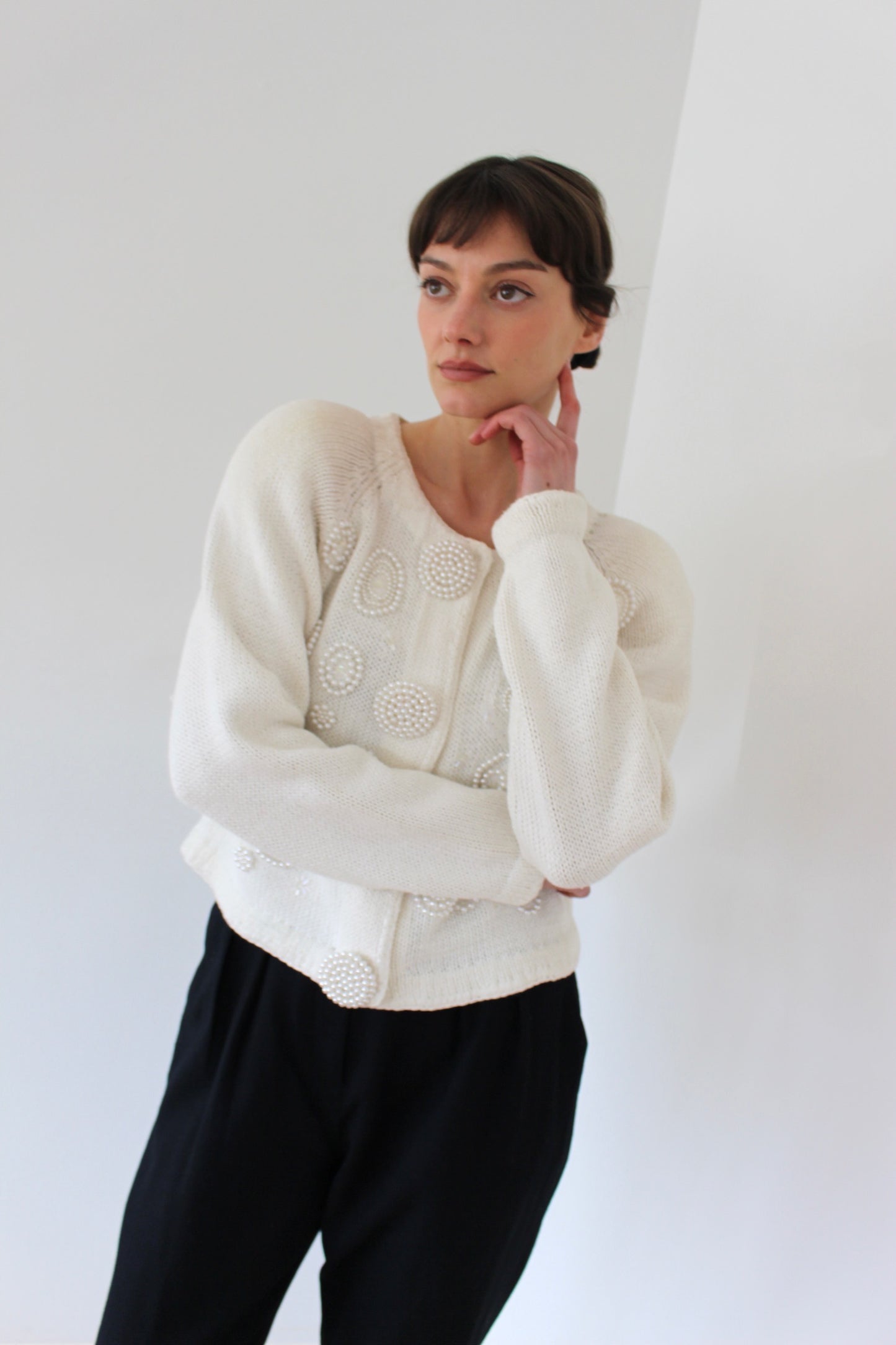 Vintage Embellished Vanilla Cardigan